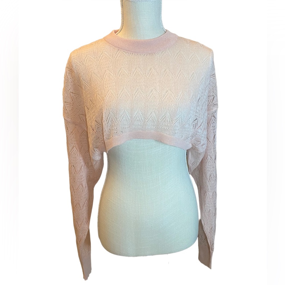 Zara Women's Pink Pullover  Cropped sweater Size M NWT